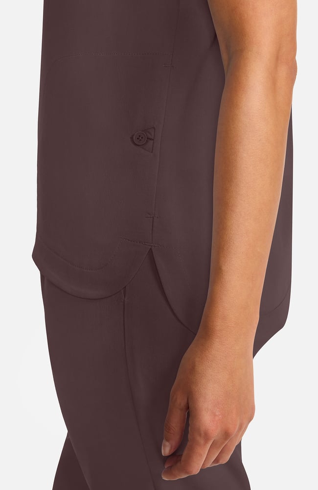 Women's Quarter-Zip Dolman Scrub Top, UMB Umbra | brown, large
