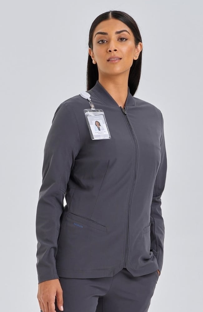Women's Kinetic Scrub Jacket, PWT Pewter, large
