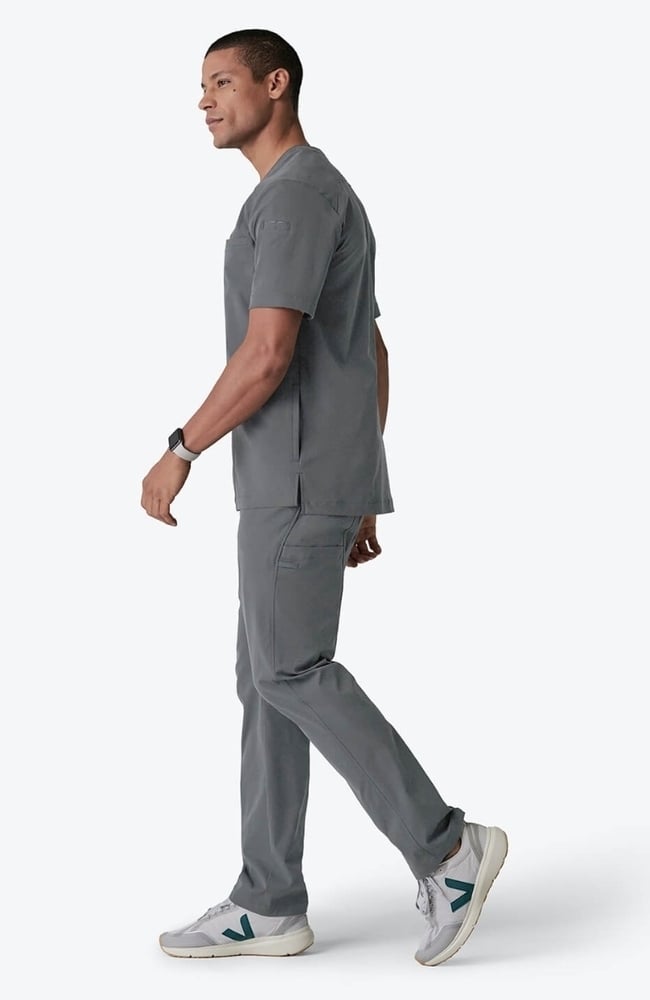 Men's Realm V-Neck Scrub Top, GRE Grey | grey, large