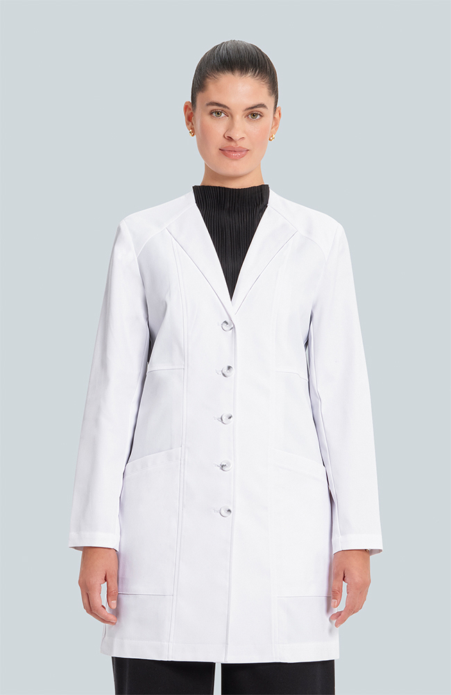 Women's Vera G. Slim Fit 34¾" Lab Coat, WHT White, large