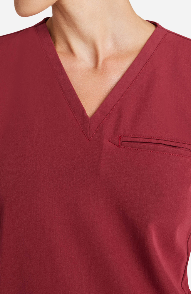 Women's Scrub Set: Flora 3-Pocket Top & Bosque Jogger Pant, CHW Cherry Wood | red, large