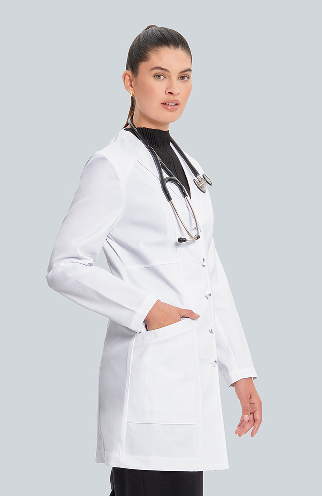 Women's Vera G. Slim Fit 34¾" Lab Coat, WHT White, large