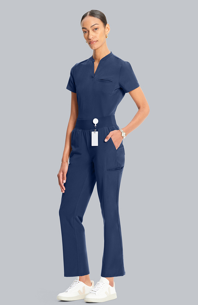 Women's Scrub Set: Taiga Welt Pocket Top & Straight Leg Ankle Pant, NAV Navy, large