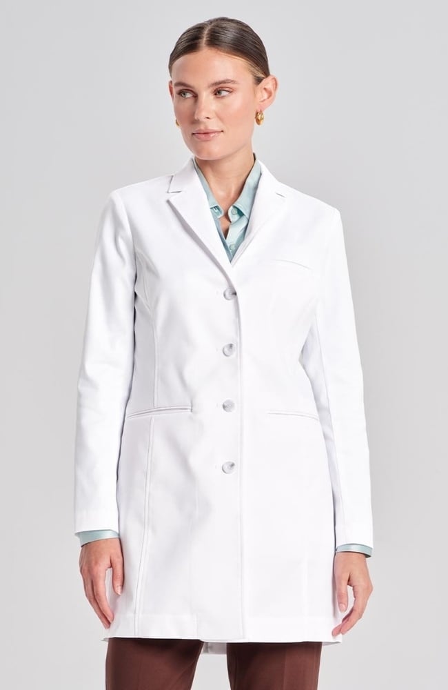 Women's Rebecca Slim Fit 33&frac14;" Lab Coat, WHT White | white, large