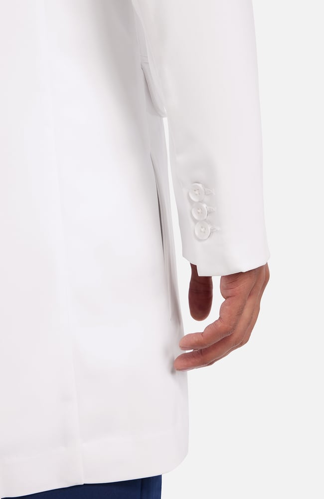 Men's Anthony Flap Pocket 38" Lab Coat, WHT White | white, large