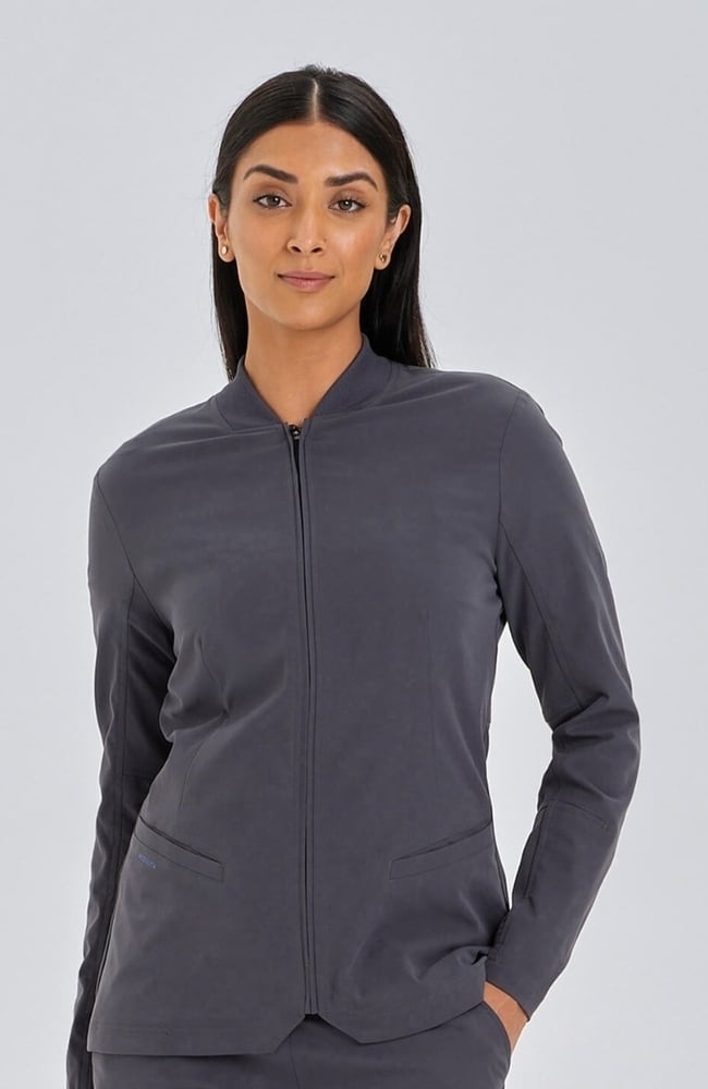 Women's Kinetic Scrub Jacket, PWT Pewter, large
