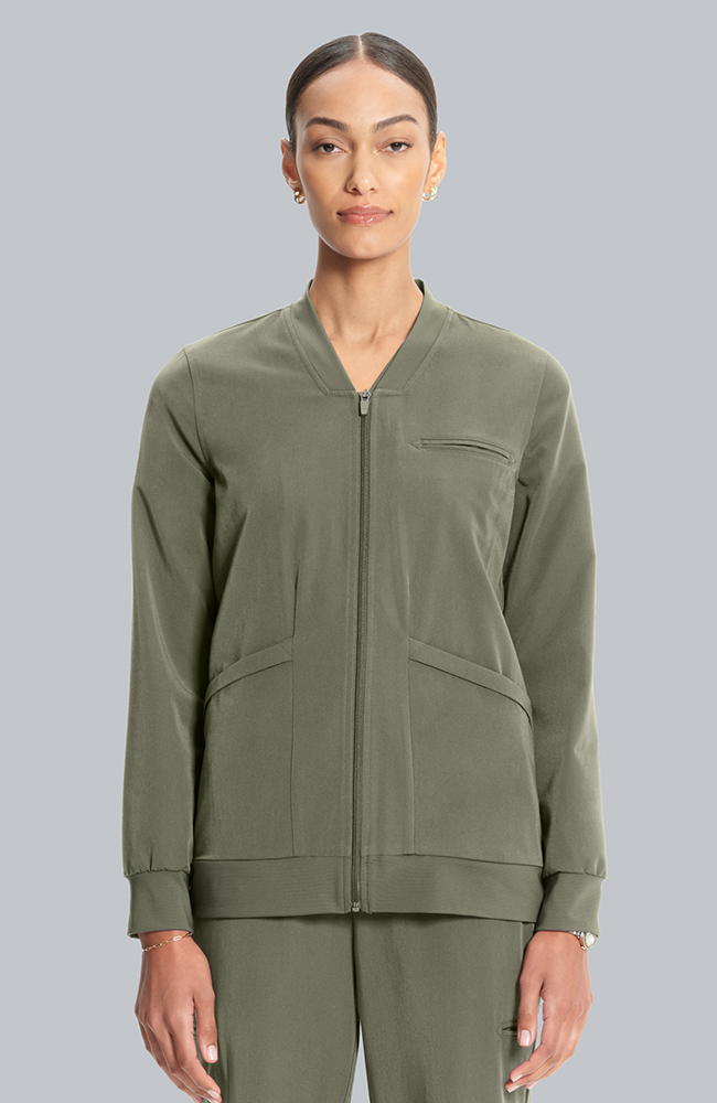 Women's Savannah 5-Pocket Scrub Jacket, OLV Olive, large