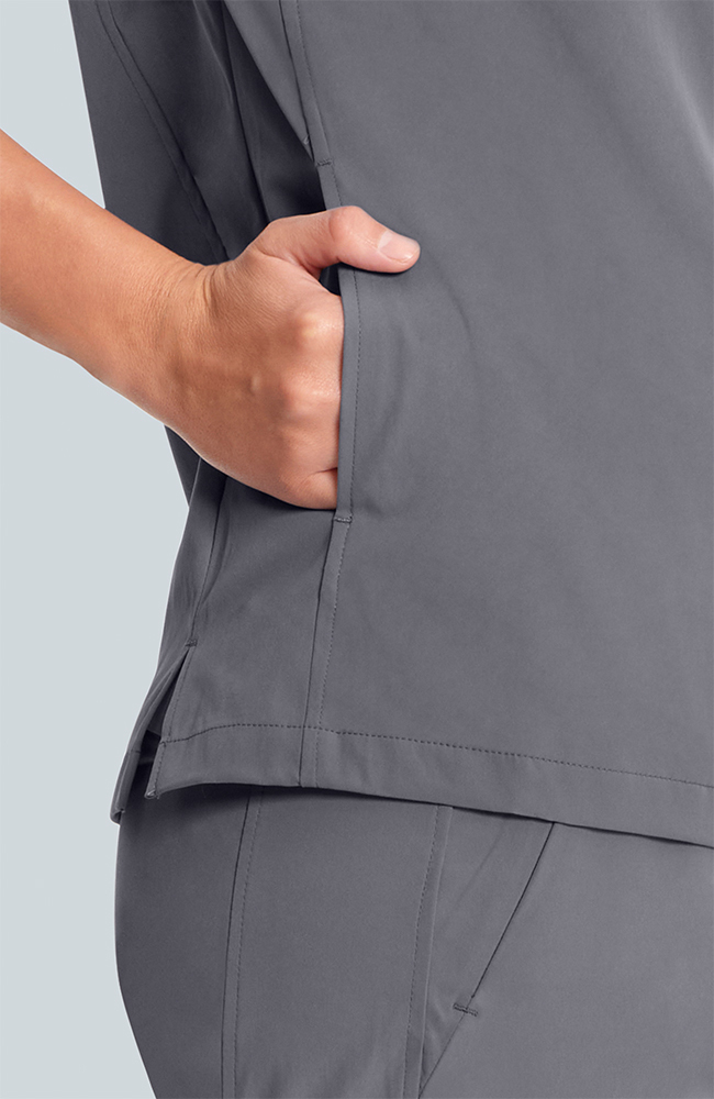 Women's Vista V-Neck Scrub Top, GRE Grey, large