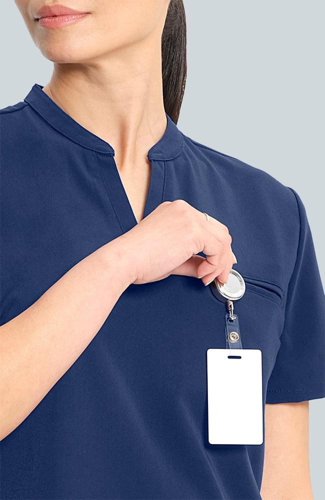 Women's Scrub Set: Taiga Welt Pocket Top & Anemone Straight Leg Pant, NAV Navy | navy, large