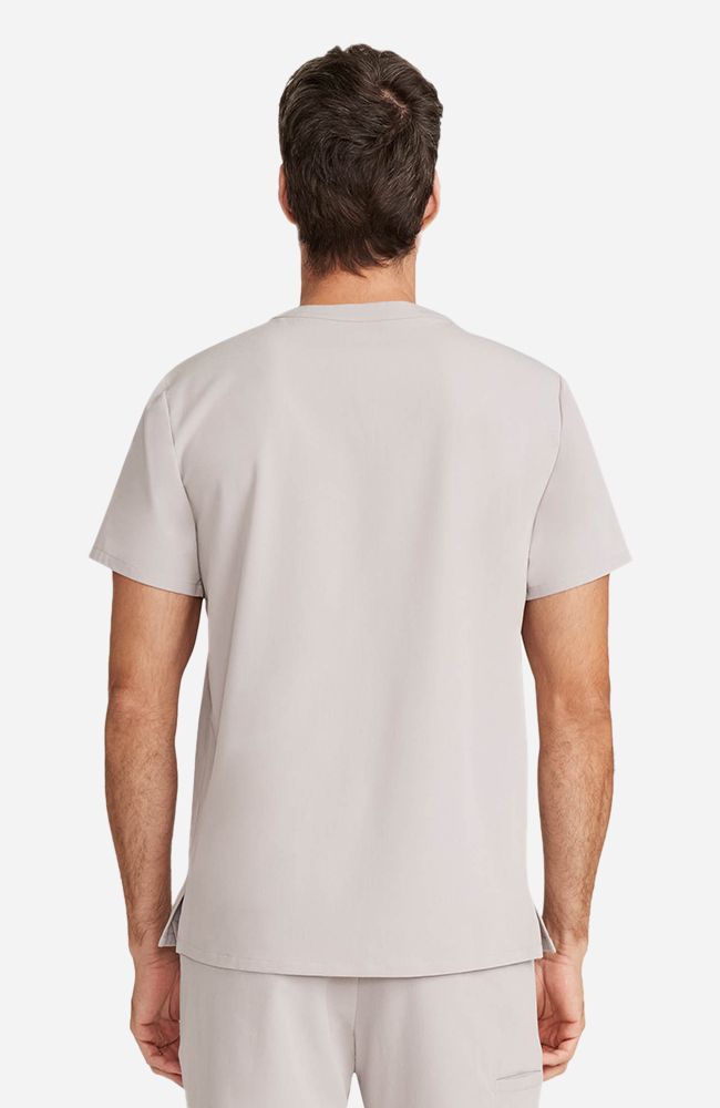 Men's Scrub Set: Cirrus Split Neck Top & Zephyr Straight Leg Pant, WMS Warm Stone | grey, large