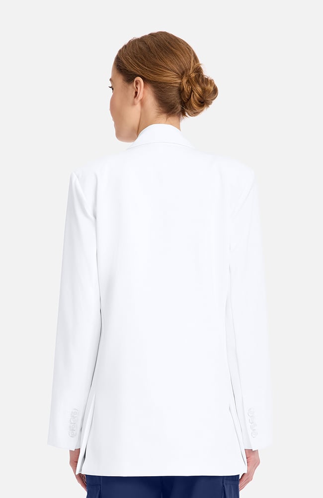 Women's Ada Double Breasted 29" Lab Coat, WHT White | white, large