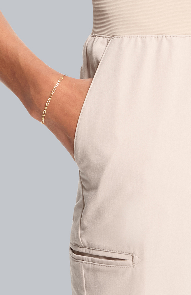 Women's Scrub Set: Flora 3-Pocket Top & Straight Leg Ankle Pant, TAT Toasted Tan | brown, large