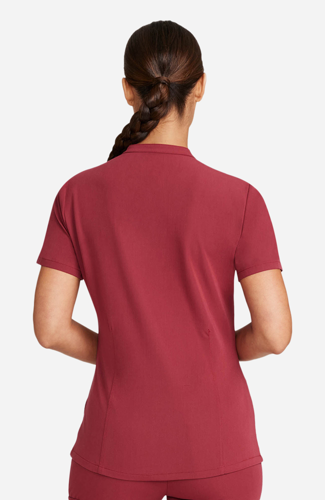 Women's Scrub Set: Taiga Welt Pocket Top & Straight Leg Ankle Pant, CHW Cherry Wood | red, large