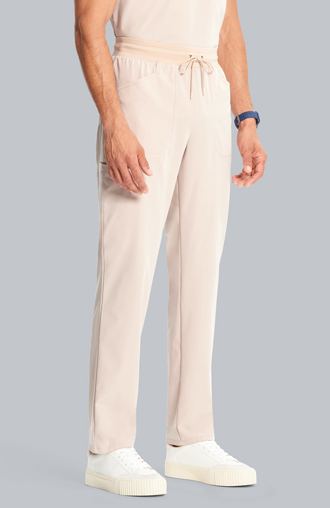 Men's Scrub Set: Cirrus Split Neck Top & Zephyr Straight Leg Pant, TAT Toasted Tan | brown, large