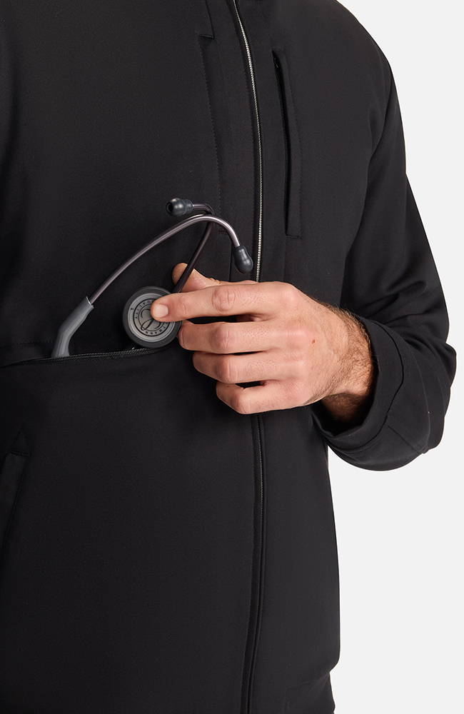 Men's Ponte Track Jacket, BLK Black | black, large