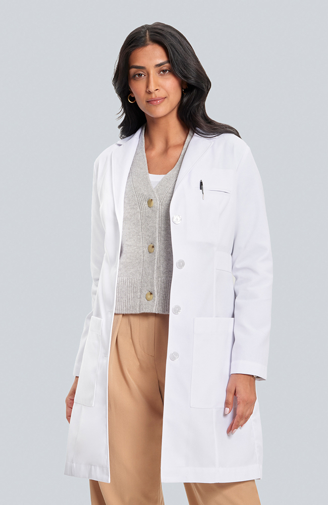 Women's M3 Estie Classic Fit 36½" Lab Coat, WHT White | white, large