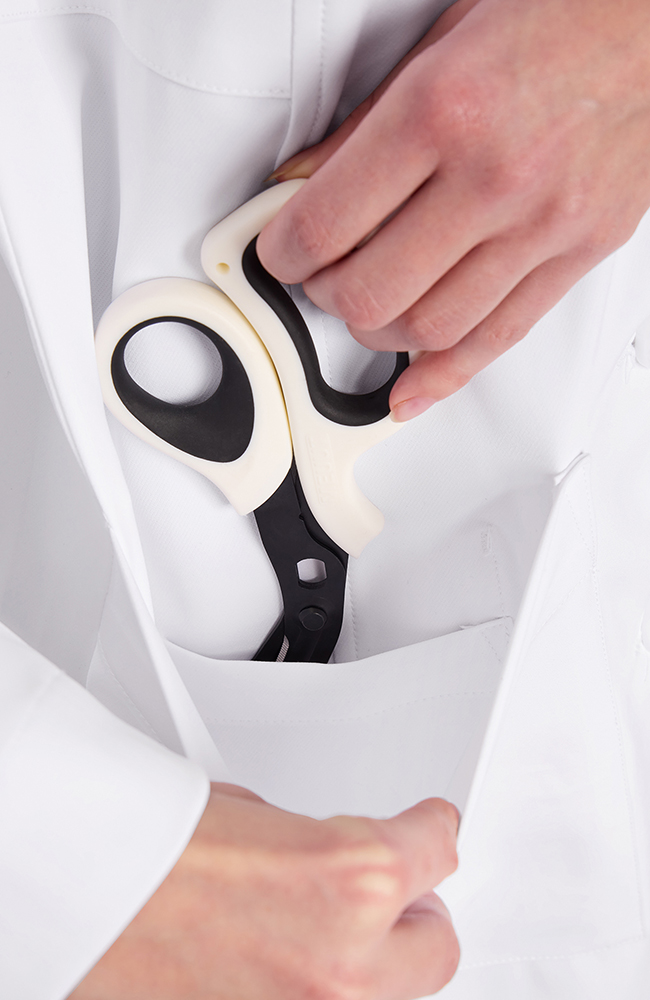 Women's Stella Princess Panel Darted 36&frac12;" Lab Coat, WHT White | white, large