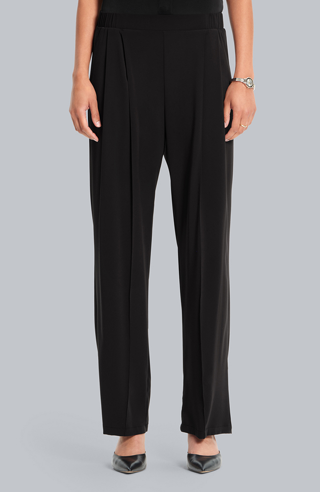 Women's Pleated Wide Leg Scrub Pant, BLK Black | black, large