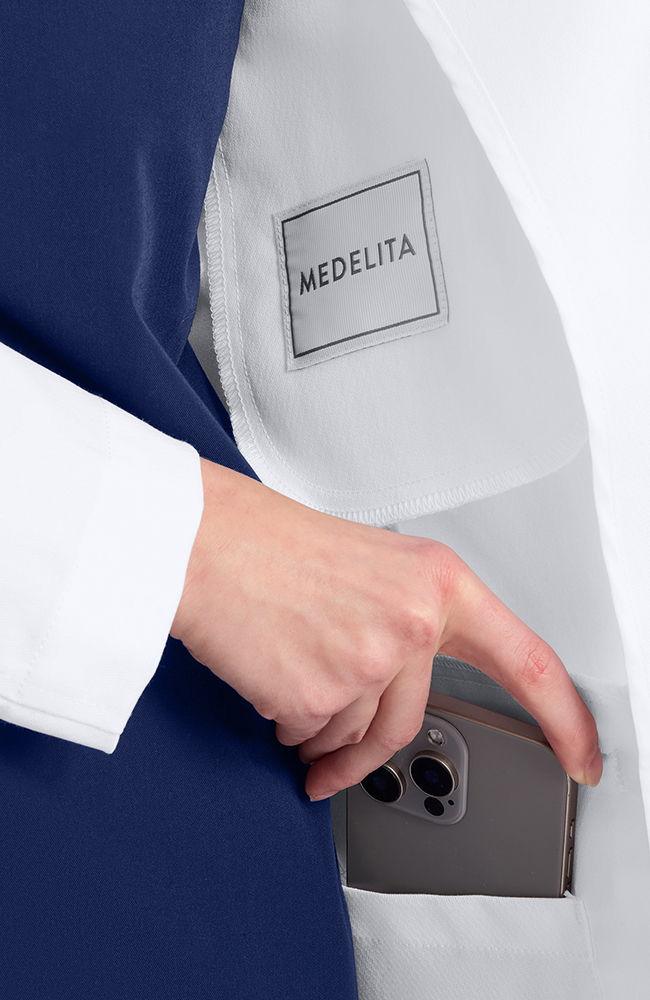 Women's Becca Slim 33&frac14;" Lab Coat, WHT White | white, large