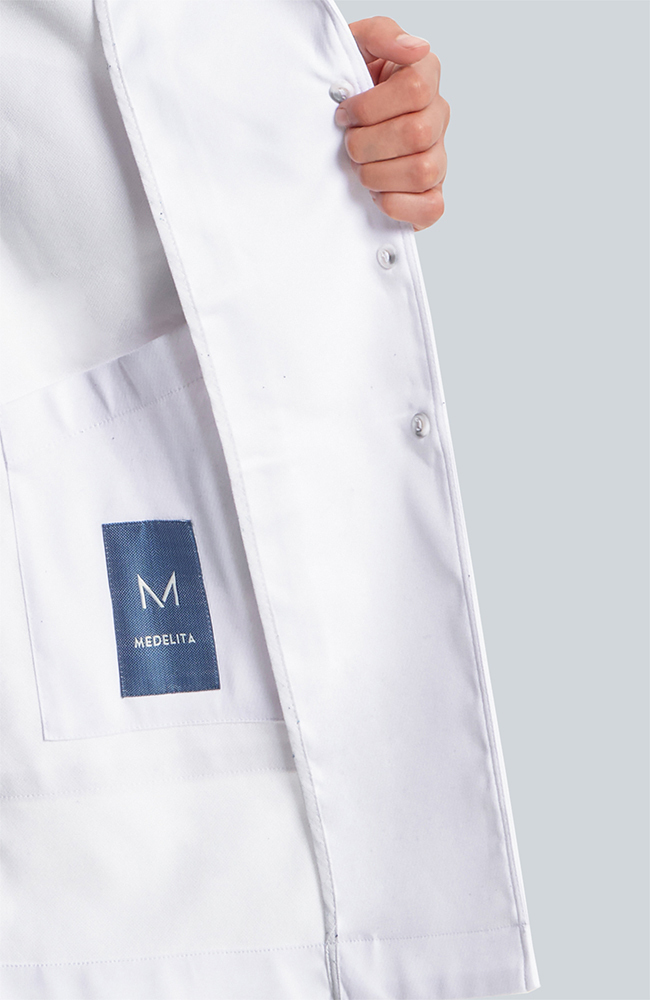 Women's Vera G. Slim Fit 34¾" Lab Coat, WHT White | white, large
