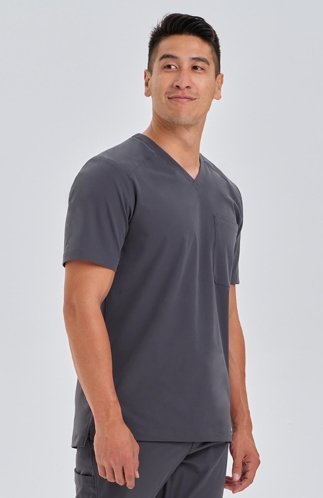 Men's Apex V-Neck Scrub Top, PWT Pewter, large