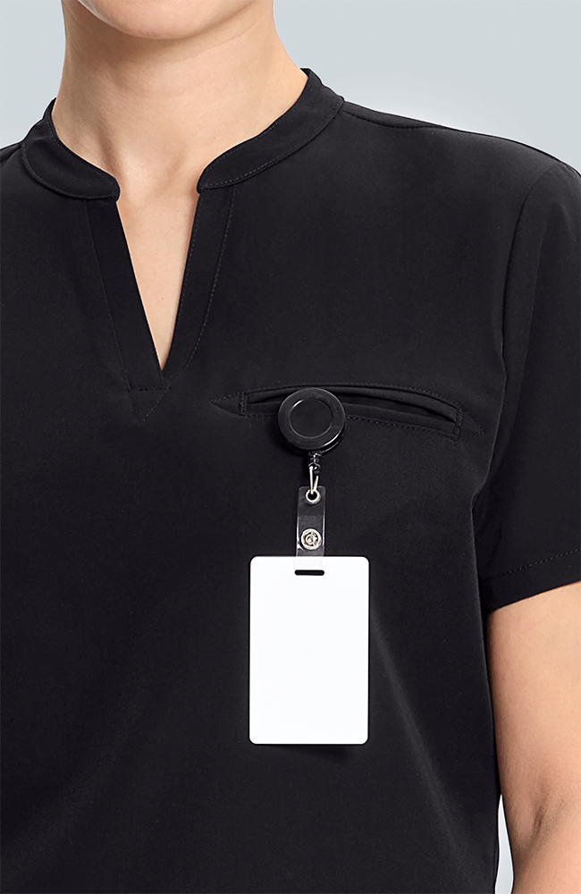 Women's Taiga Welt Pocket Scrub Top, BLK Black, large