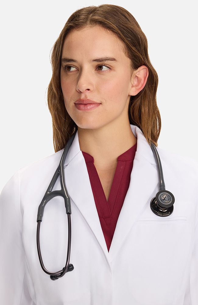 Women's Zip Front Over The Knee Lab Coat 36", WHT White, large