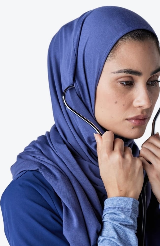 Women's Medical Hijab, DBL Dark Blue | blue, large