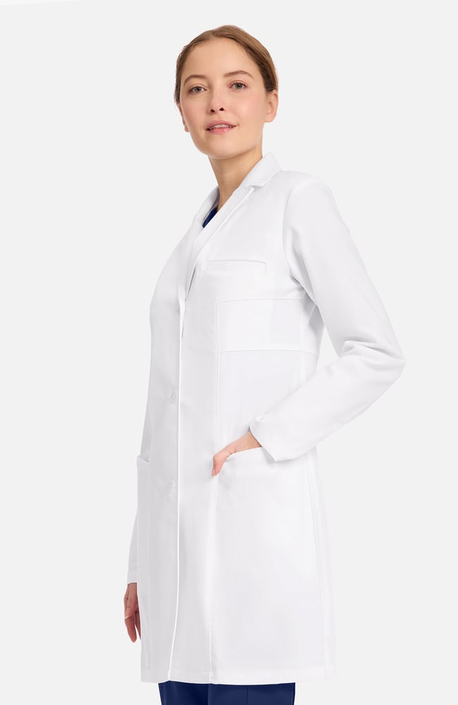 Women's Vega Athletic Fit 34&frac12;" Lab Coat, WHT White | white, large