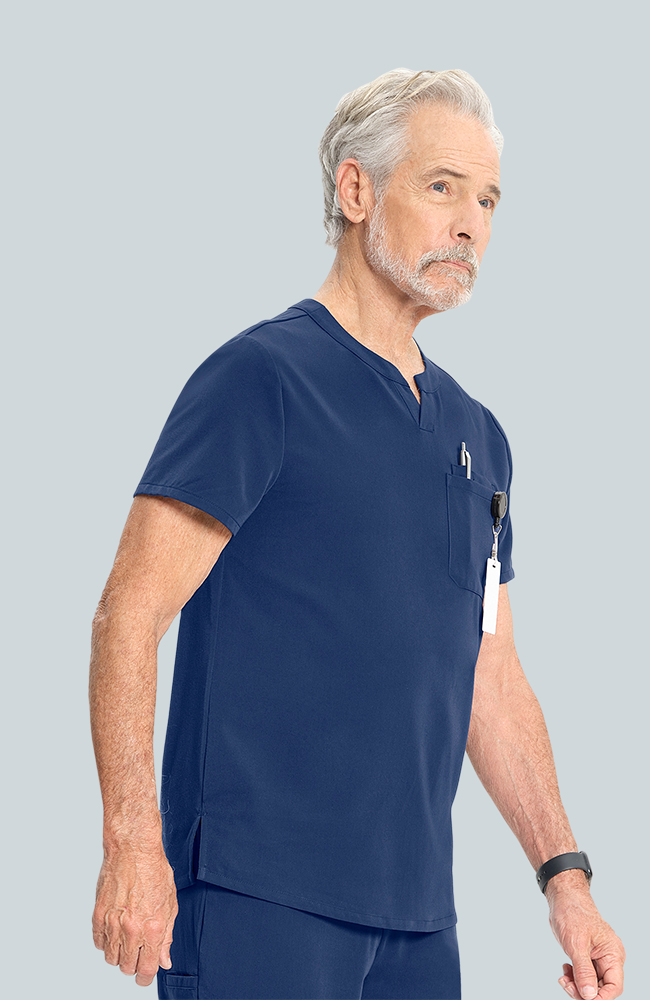 Men's Scrub Set: Cirrus Split Neck Top & Drift Jogger Pant, NAV Navy, large