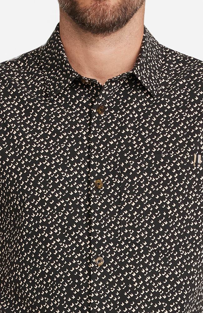 Men&rsquo;s Button-Up Short Sleeve Print Scrub Top, , large