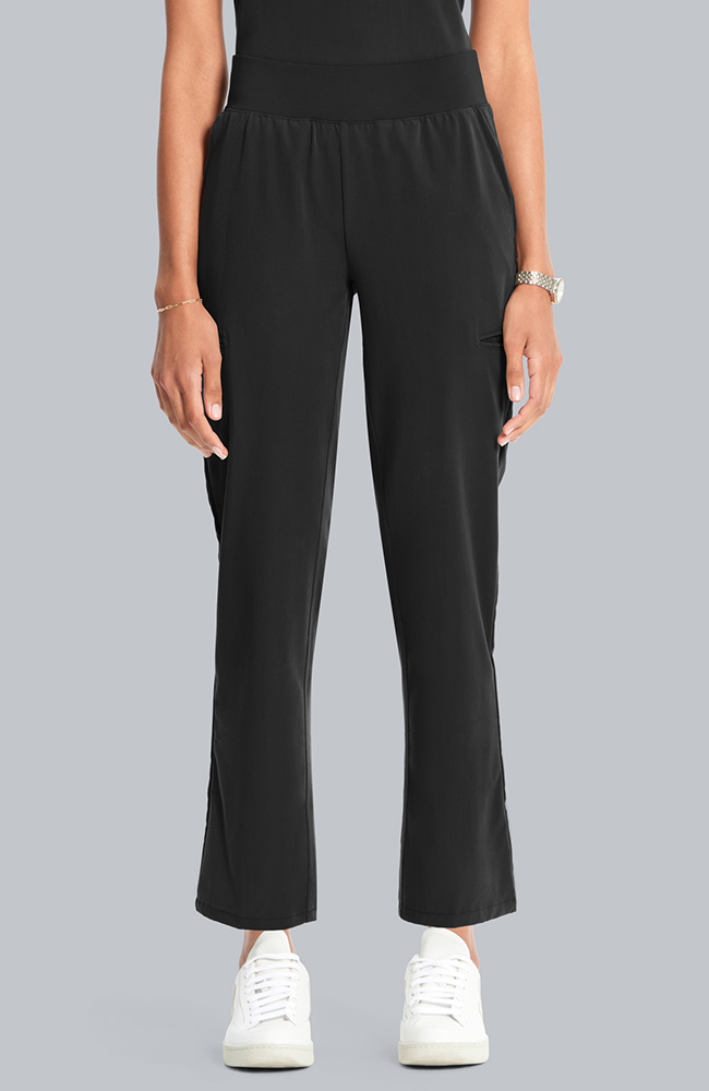 Women's Straight Leg Ankle Scrub Pant, BLK Black, large