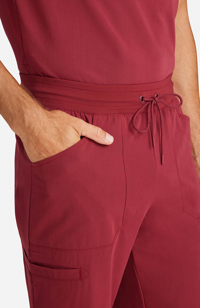 Men's Scrub Set: Vapor 3-Pocket Top &  Zephyr Straight Leg Pant, CHW Cherry Wood | red, large