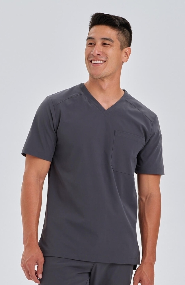 Men's Apex V-Neck Scrub Top, PWT Pewter, large
