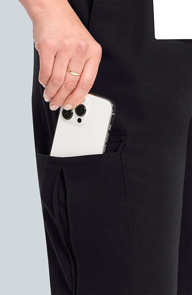 Women's Scrub Set: Flora 3-Pocket Top & Bosque Jogger Pant, BLK Black | black, large