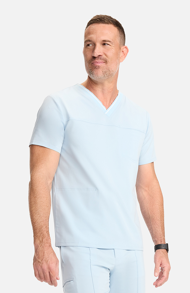 Men's V-Neck Scrub Top, ICB Ice Blue | blue, large