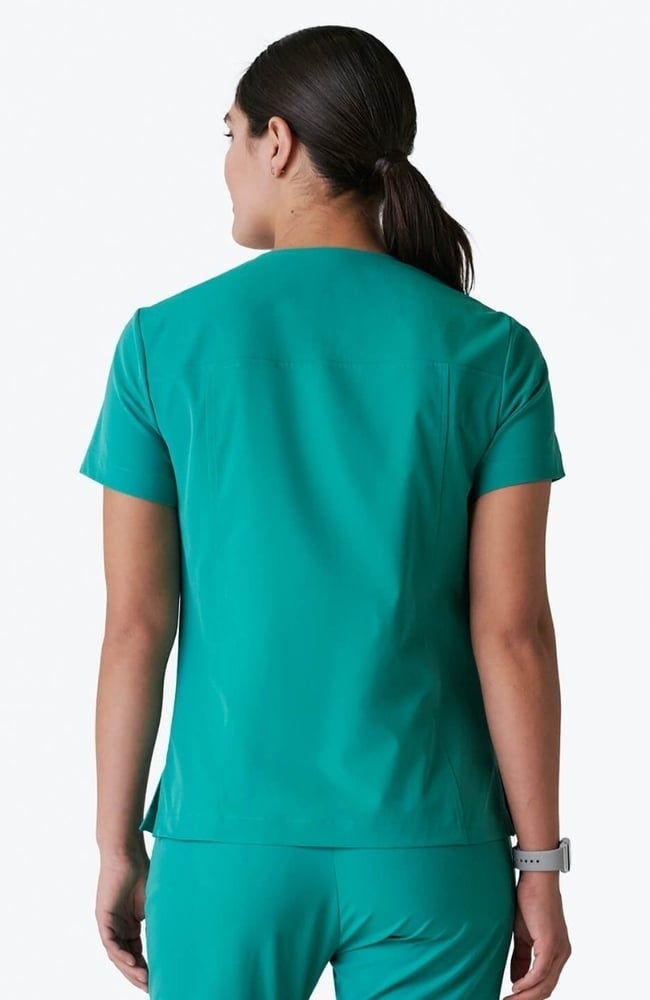 Women's Calyx V-Neck Scrub Top, SRG Surgical Green | green, large