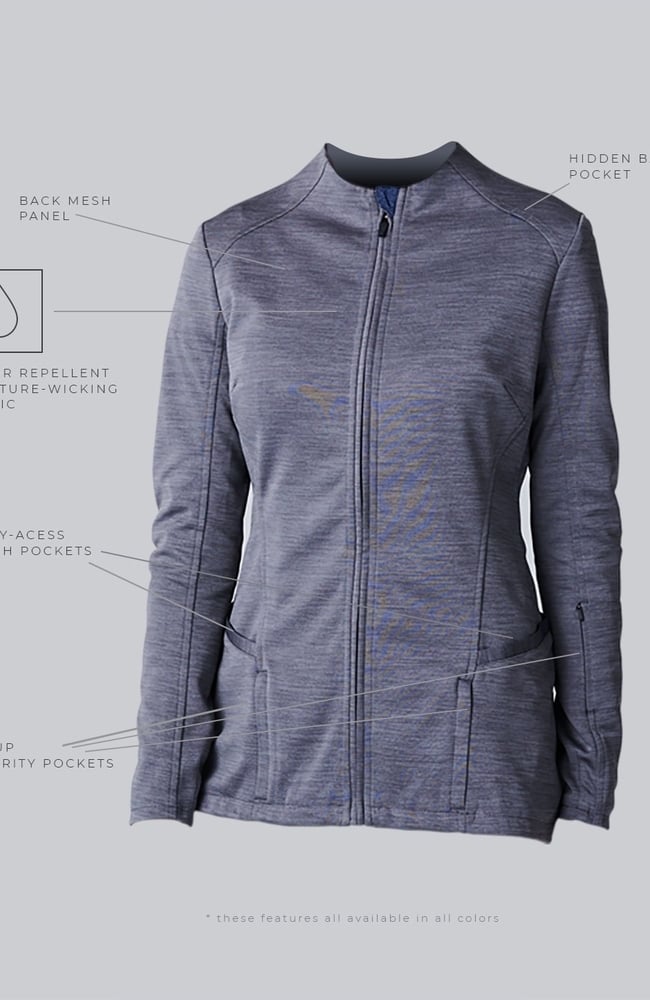 Women's Ionic Scrub Jacket, NAV Navy Blue | navy, large