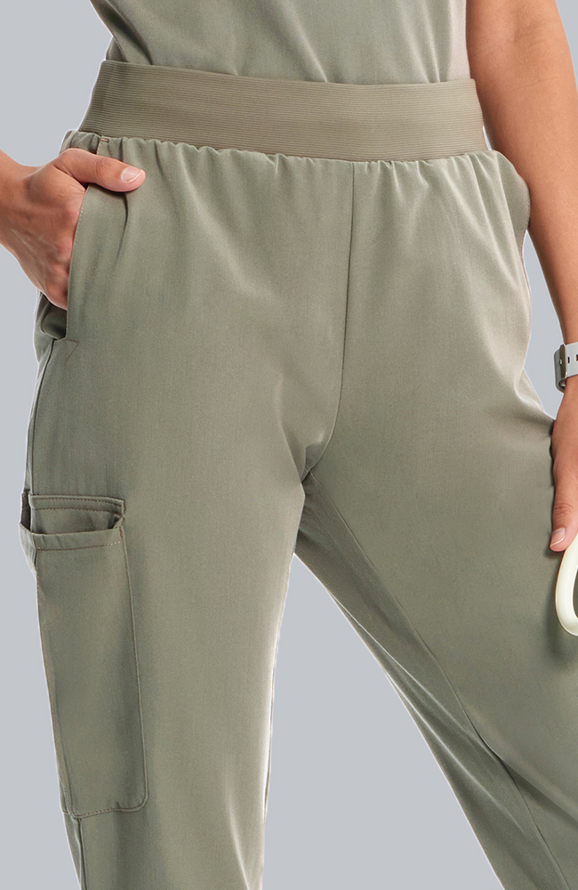 Women's Scrub Set: Flora 3-Pocket Top & Bosque Jogger Pant, OLV Olive | olive, large