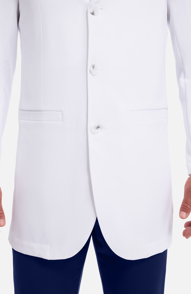 Men's Bennet Slim Stretch 34¾" Lab Coat, WHT White | white, large
