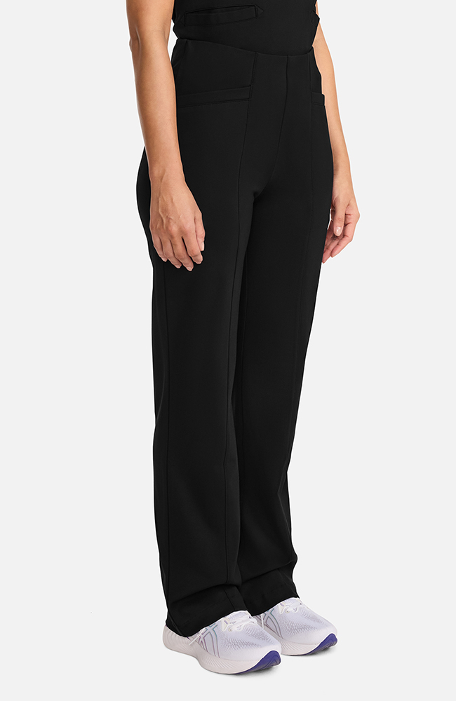 Women's Ponte Wide Leg Scrub Pant, BLK Black, large
