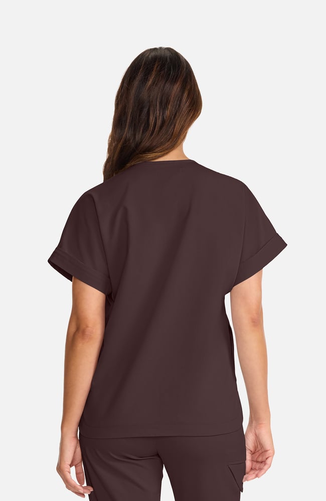 Women's Quarter-Zip Dolman Scrub Top, UMB Umbra | brown, large