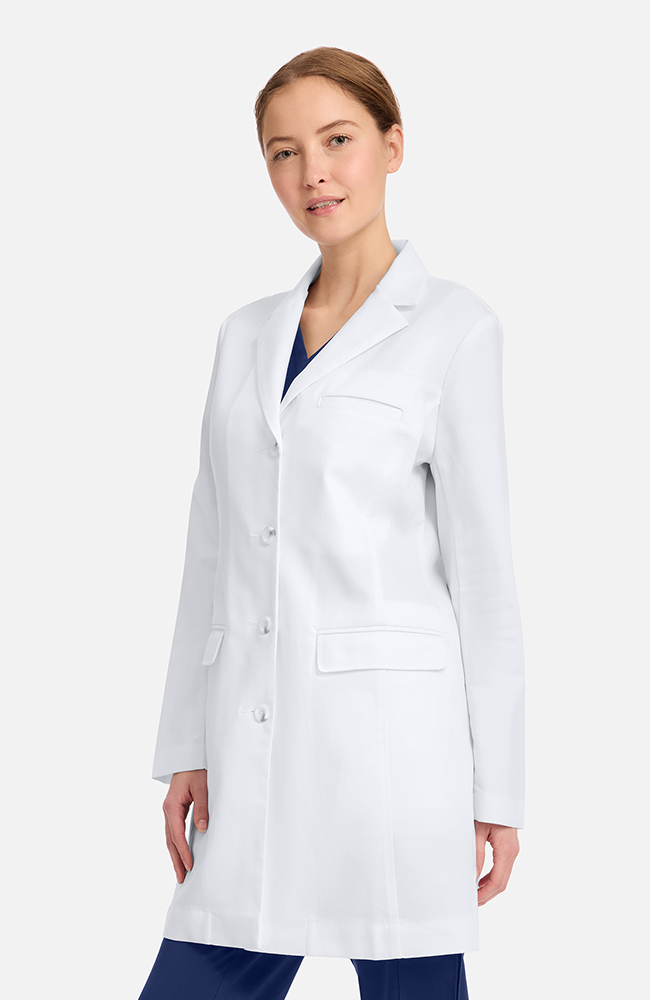 Women's Becca Slim 33¼" Lab Coat, WHT White | white, large