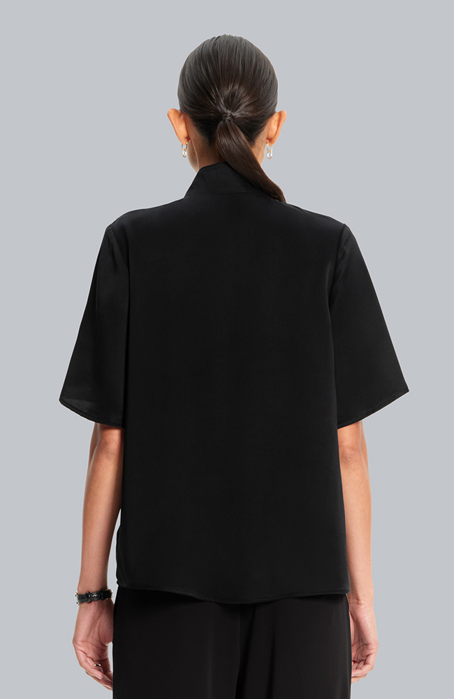 Women&rsquo;s Silk Stand Collar Scrub Top, , large