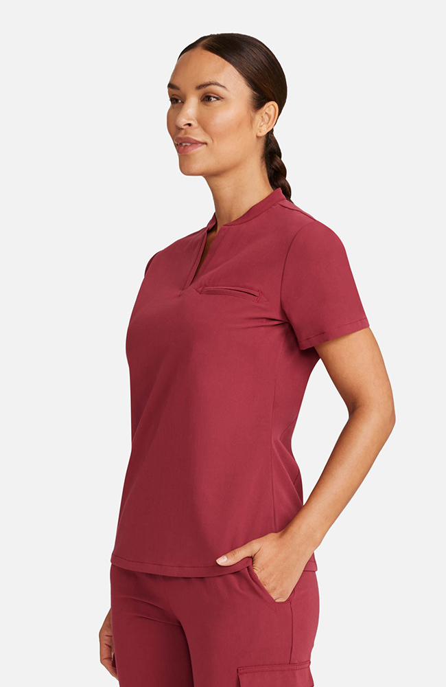 Women's Taiga Welt Pocket Scrub Top, CHW Cherry Wood | red, large