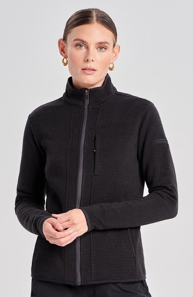 Women's Strata Sweater Fleece Jacket, BLK Black, large