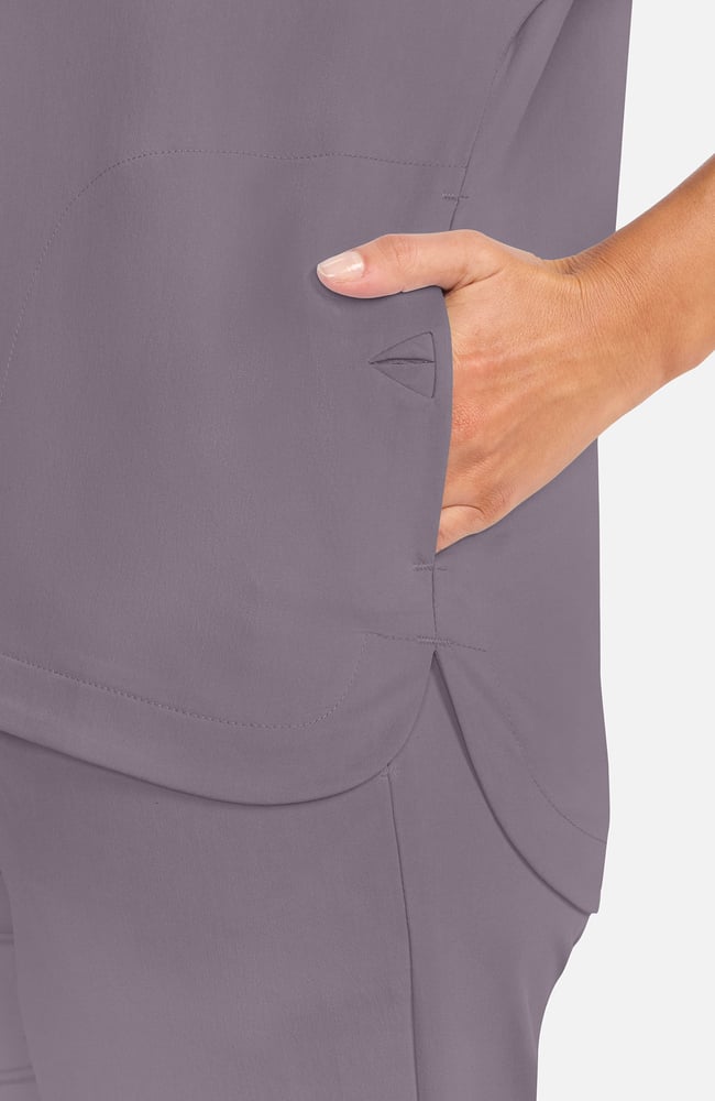 Women's Quarter-Zip Dolman Scrub Top, MIN Mink | grey, large