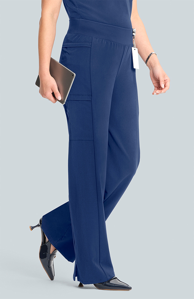 Women's Scrub Set: Flora 3-Pocket Top & Anemone Straight Leg Pant, NAV Navy, large