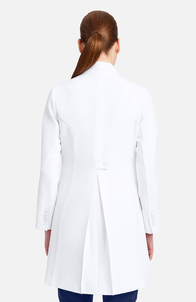 Women's Antonia Shawl Collar 36" Lab Coat, WHT White, large