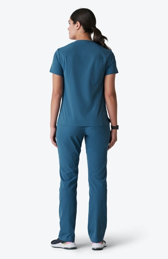 Women's Calyx V-Neck Scrub Top, OCE Ocean | blue, large